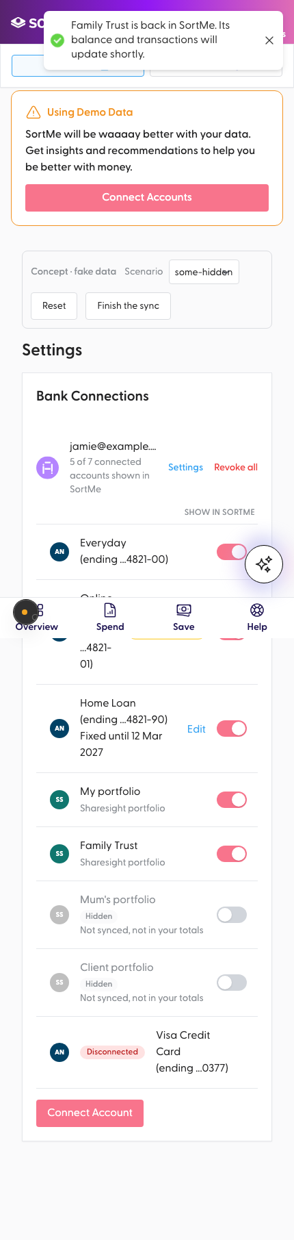 The sync finishes (mobile)